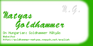 matyas goldhammer business card